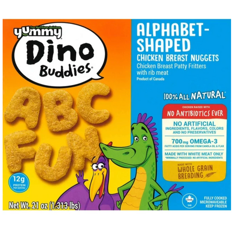 Yummy Alphabet Shaped Whole Grain Chicken Breast Nuggets, 21 oz.