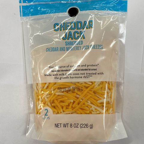 Store Brand Shredded Cheddar Jack Cheese, 8oz