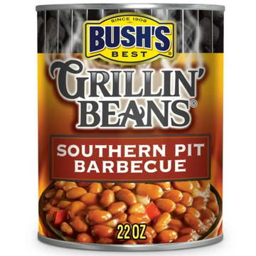 Bush's Grillin' Beans Southern Pit Barbeque, Canned Beans in Sweet & Smoky Sauce, 22 oz