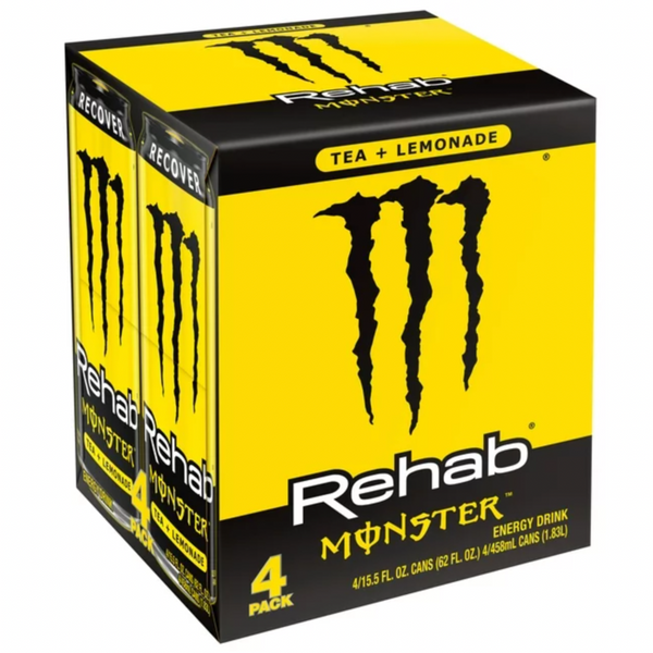 Monster Energy Rehab, Tea + Lemonade Energy Drink, 15.5 oz, 4 Count