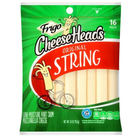 Frigo Cheese Heads Mozzarella String Cheese Snacks, 16 Count