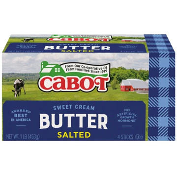 Cabot Creamery Salted Butter Sticks 1 lb, 4 Sticks