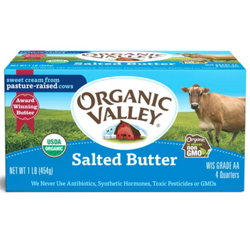Organic Valley Salted Organic Butter, 1 lb, 4 Sticks