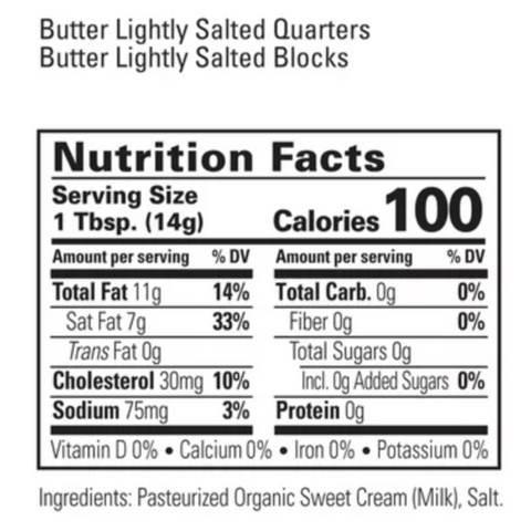 Organic Valley Salted Organic Butter, 1 lb, 4 Sticks