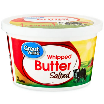 Great Value Salted Whipped Butter, 8 oz