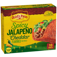 Old El Paso Spicy Jalapeno Cheddar Flavored Stand 'N Stuff Taco Shells, 10 Count