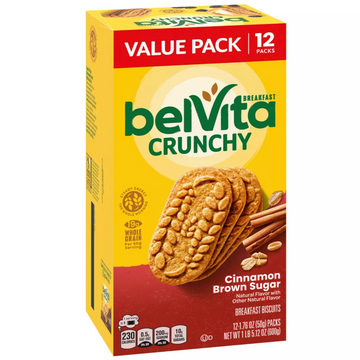 BelVita Cinnamon Brown Sugar Breakfast Biscuits, 12 Count