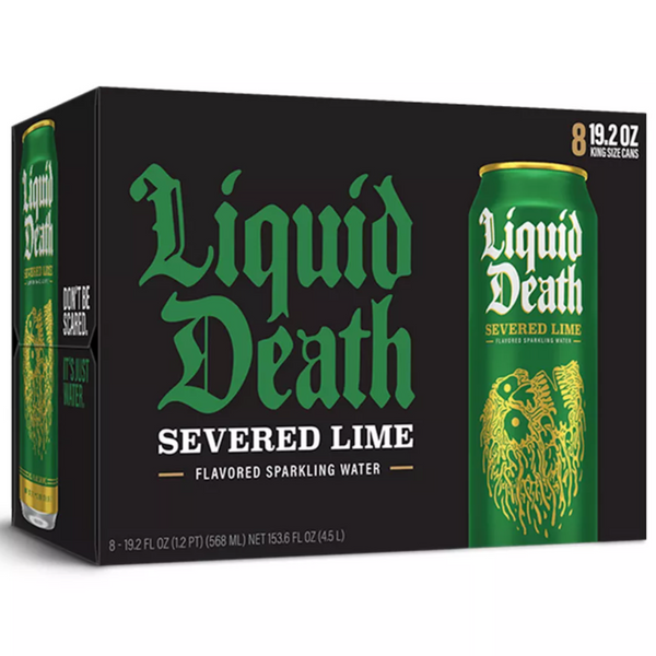 Liquid Death Severed Lime Agave Sparkling Water, 19.2 fl oz, 8 Count