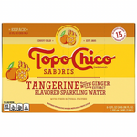 Topo Chico Sabores Tangerine with Ginger Extract Flavored Sparkling Water, 12 fl oz, 8 count