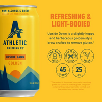 Athletic Brewing Co. Upside Dawn Golden, Craft Non-Alcoholic Beer, 12 fl oz, 6 Pack