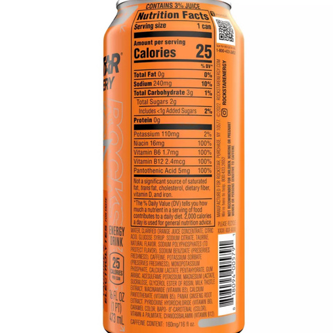 Rockstar Recovery Orange Energy Drink, 16 fl oz