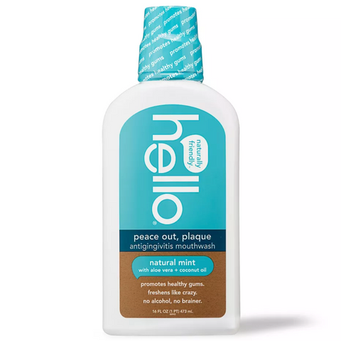 Hello Peace Out Plaque Alcohol-Free and Vegan Mouthwash, 16 fl oz