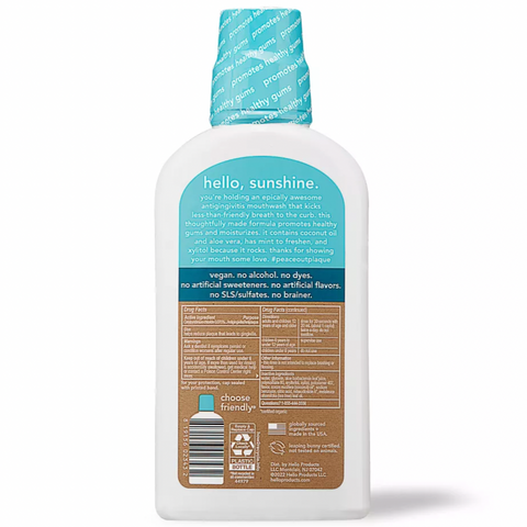 Hello Peace Out Plaque Alcohol-Free and Vegan Mouthwash, 16 fl oz