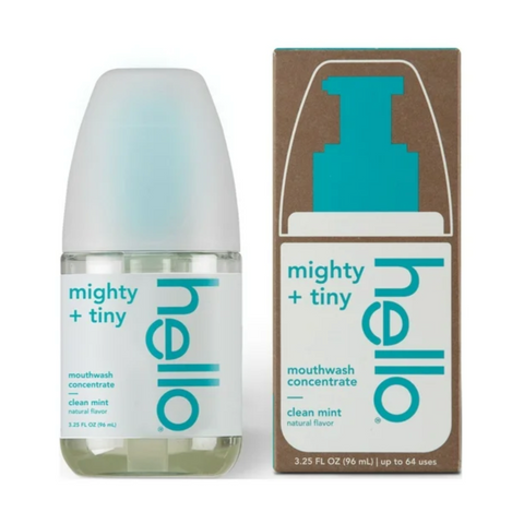 Hello Mighty + Tiny Alcohol-Free Mouthwash Concentrate, Mint, 3.25 fl oz