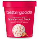 Bettergoods Strawberries & Cream Premium Ice Cream, 16 fl oz