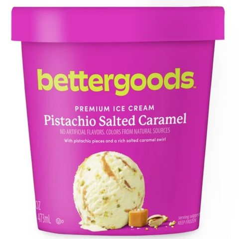 bettergoods Pistachio Salted Caramel Premium Ice Cream, 16 fl oz