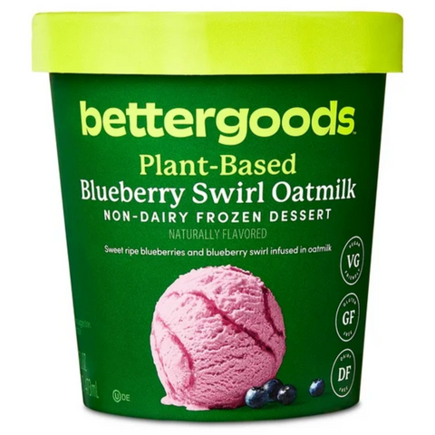 bettergoods Plant-Based Blueberry Swirl Oatmilk Non-Dairy Frozen Dessert, 16 fl oz