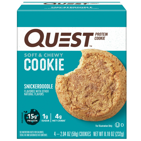 Quest Protein Cookie, High Protein, Snickerdoodle, 4 Count