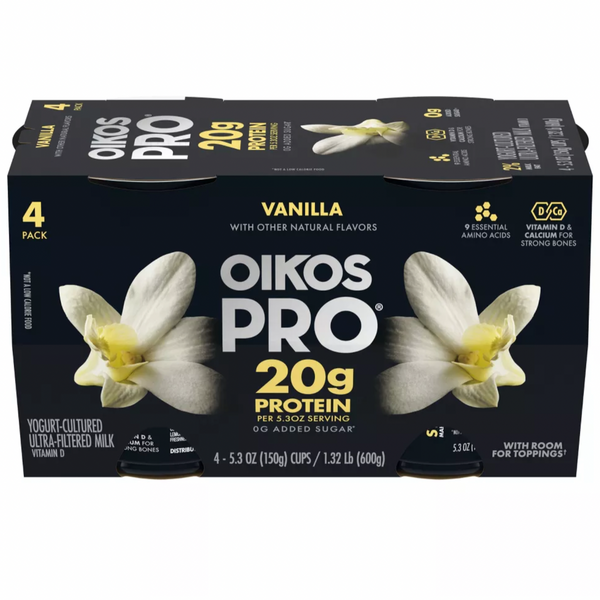 Dannon Oikos Pro Vanilla Greek Yogurt, 5.3oz, 4 Count