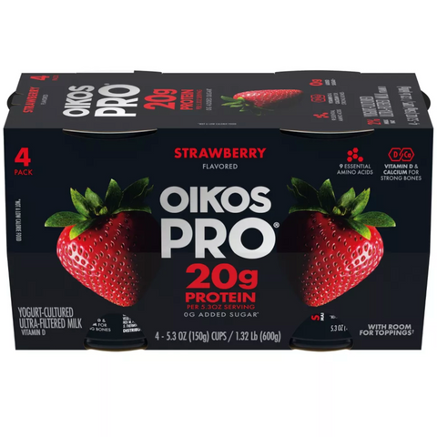 Dannon Oikos Pro Strawberry Greek Yogurt, 5.3oz, 4 Count