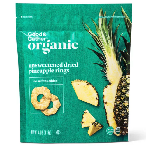 Good & Gather™ Organic Dried Unsweetened Pineapple Ring Snacks, 4oz