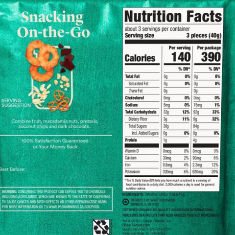 Good & Gather™ Organic Dried Unsweetened Pineapple Ring Snacks, 4oz