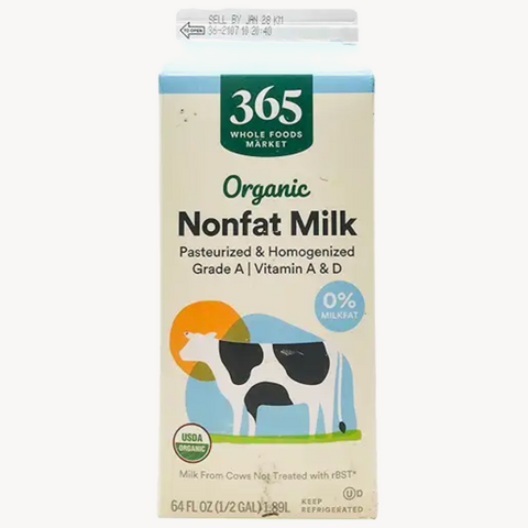 365 Organic Grade A Milk, Nonfat, 64 fl oz