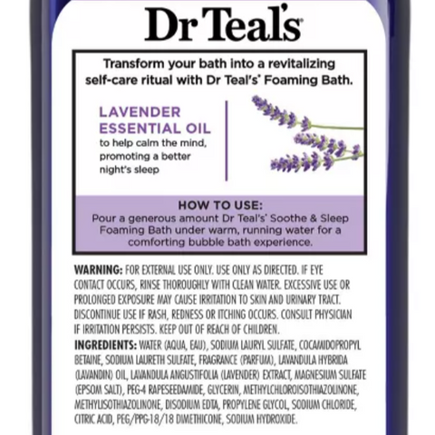 Dr Teal's Soothe & Sleep Lavender Foaming Bubble Bath, 34 fl oz