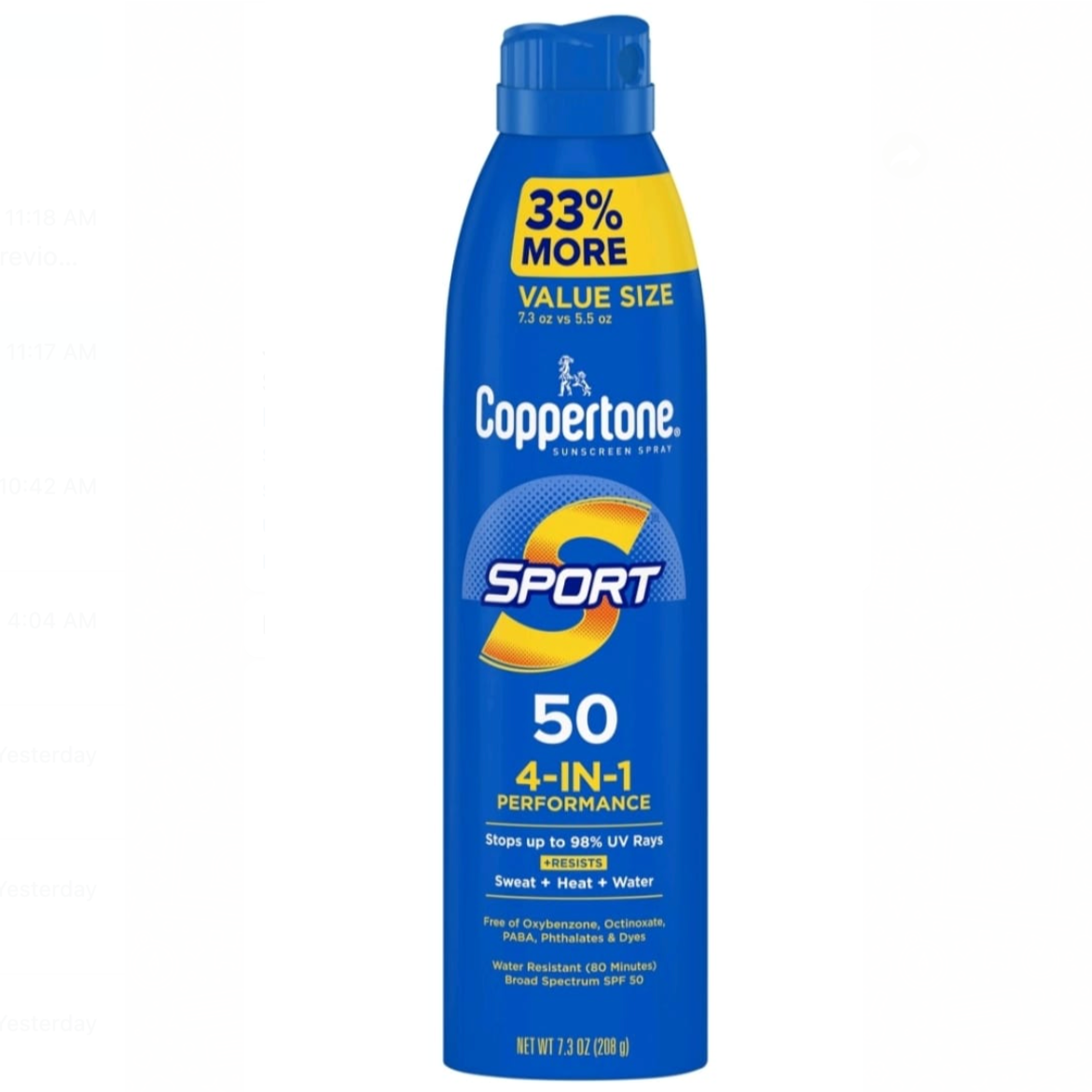 Water Butlers | Coppertone Sunscreen Sport Adults Spray SPF 50