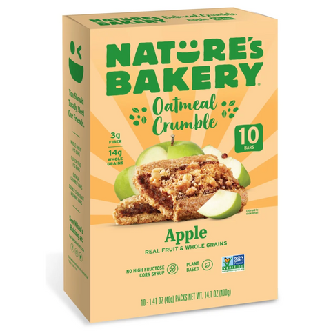 Nature's Bakery Oatmeal Crumble, Apple, 1.41 oz, 10 Count