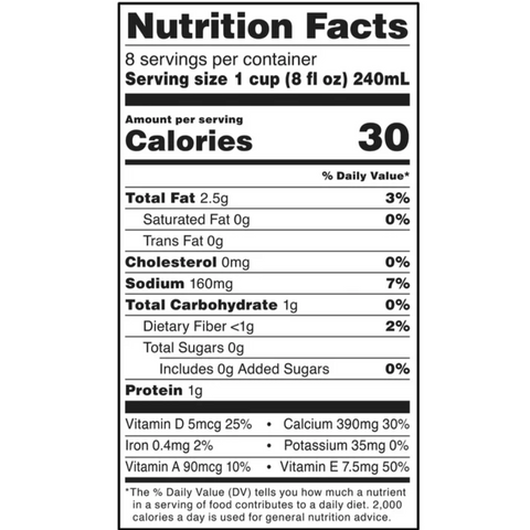 bettergoods Plant-Based Unsweetened Original Almondmilk, Half Gallon