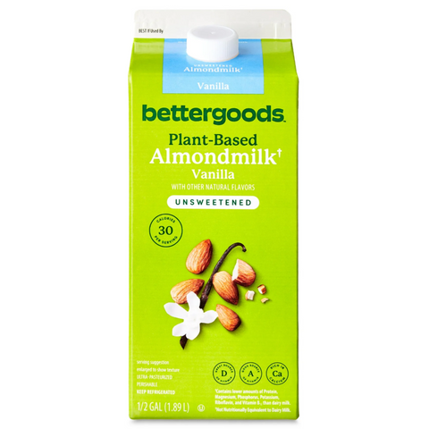 Bettergoods Unsweetened Vanilla Almondmilk, Half Gallon