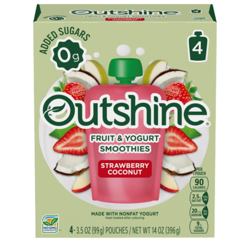 Outshine Fruit & Yogurt Strawberry Coconut Smoothie Pouch, 4 Count