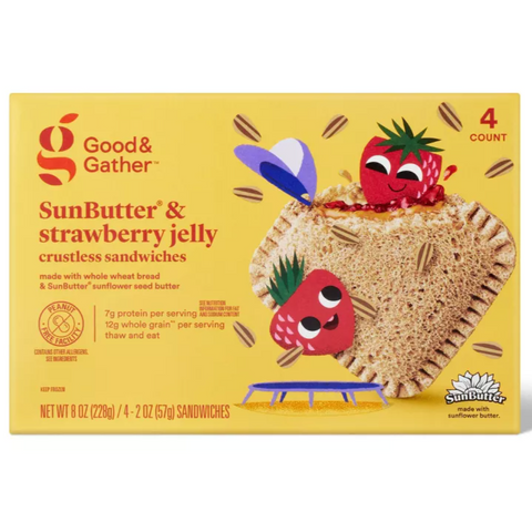 Good & Gather™ Frozen Sunbutter No Crust Sandwich Strawberry, 4 Count