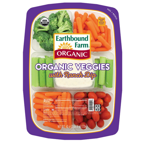 Earthbound Farms Organic Vegetable Tray with Ranch Dip, 40 oz