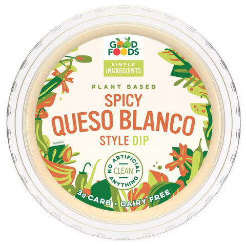 Good Foods Plant Based Spicy Queso Blanco Style Dip, 8oz