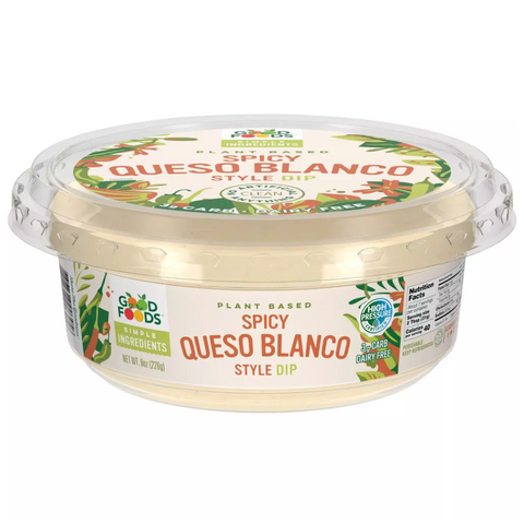 Good Foods Plant Based Spicy Queso Blanco Style Dip, 8oz