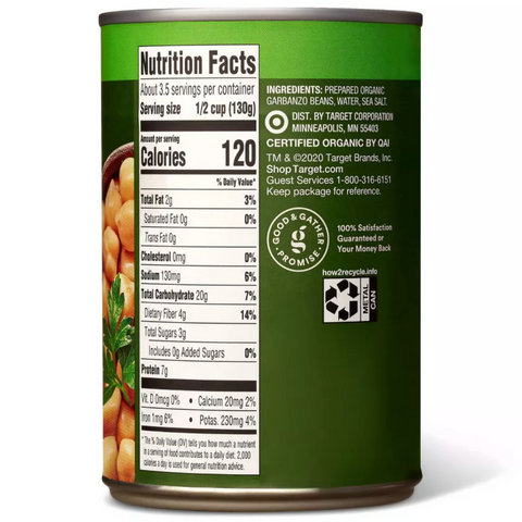 Good & Gather™ Organic Low Sodium Chickpeas Garbanzo Beans, 15oz