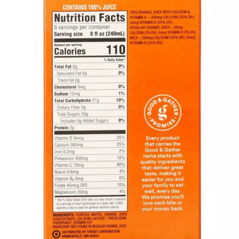 Good & Gather™ Pulp Free 100% Orange Juice From Concentrate w/ Calcium & Vitamin D, 64 fl oz