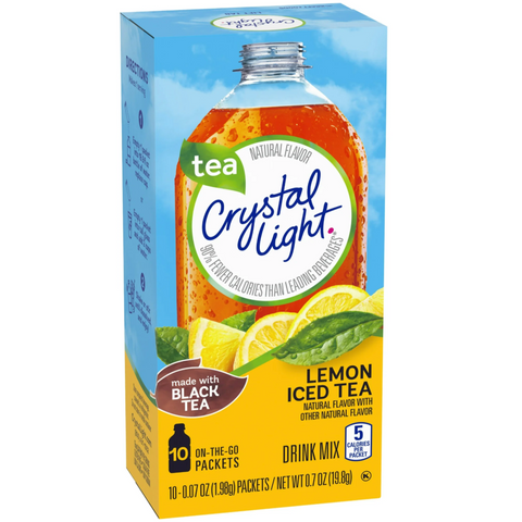 Crystal Light Lemon Iced Tea Sugar Free Drink Mix Singles, 10 Ct