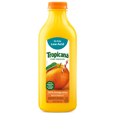 Tropicana Pure Premium Original No Pulp 100% Orange Juice, 46 fl oz