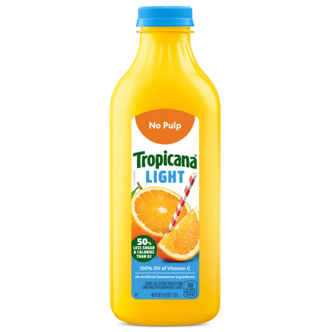 Tropicana Light Orange Juice, No Pulp, 46 fl oz