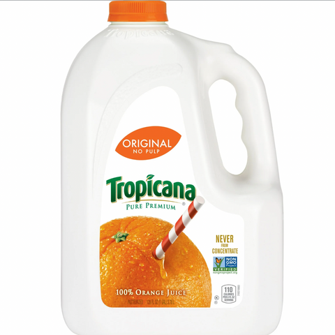 Tropicana Pure Premium 100% Orange Juice Original No Pulp, 128 Fl Oz