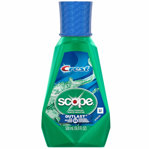 Crest Scope Outlast Mouthwash, Fresh Mint, 500mL