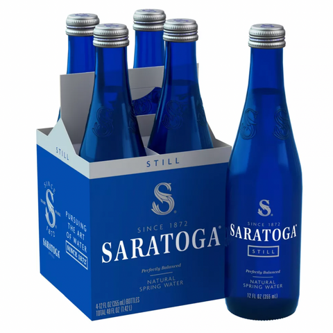 Saratoga Still Water Glass Bottles, 12 fl oz, 4 Count