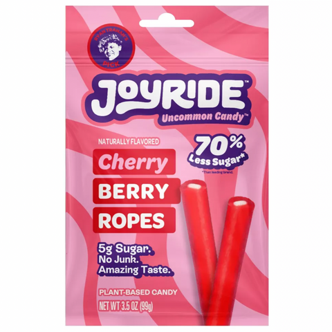 Joyride Sweets Chewy Cherry Filled Candy Ropes, 3.5oz