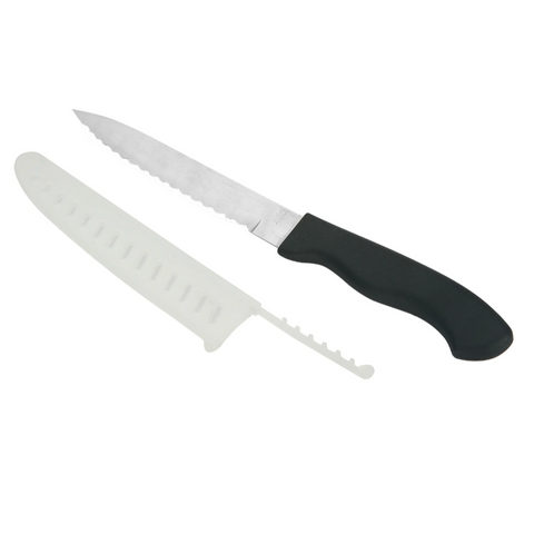 Mainstays 5" Stainless Steel Utility Knife with Black Plastic Handle