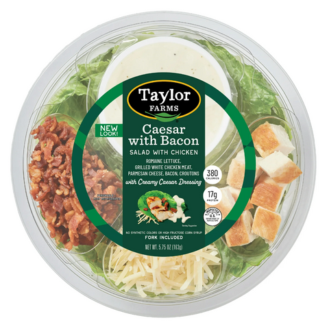 Taylor Farms Caesar Salad with Bacon and Chicken, 5.75 oz