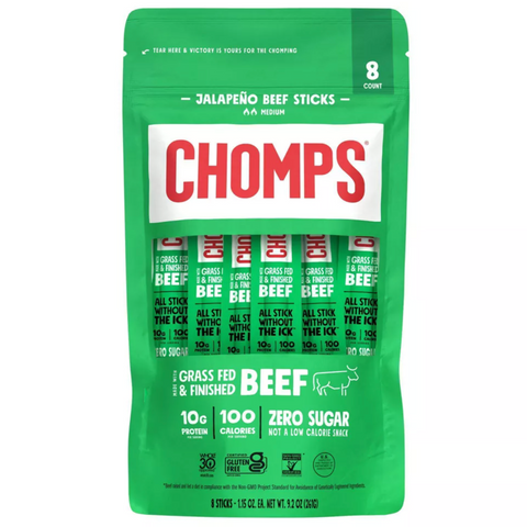 Chomps Jalapeno Beef, 9.2oz, 8 Count