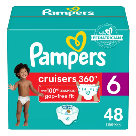 Pampers Cruisers 360 Diapers, Size 6, (48 Count)